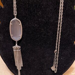 🐈‍⬛🐈‍⬛BOHOHO🐈‍⬛🐈‍⬛Kendra Scott Silver Alex Cats Eye Pendant Necklace